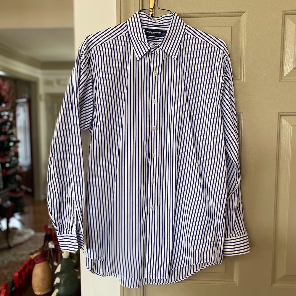 Nwot Ralph Lauren Golf Blue Striped Button Down